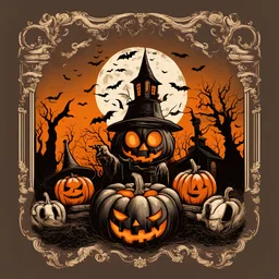 vintage Halloween illustration vector T-shirt no background