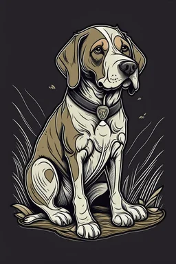 A ilustration of DOG , middle ground design, t-shirt design, no black ground, vector, 4k