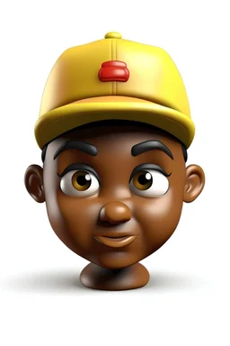 3d emoji, brown skin, cap
