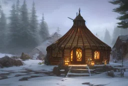 cottage yurt fantasy cozy dragon