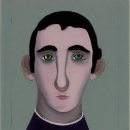 Portrait d'un jeune homme maigre de 21 ans, les cheveux noirs, gras, le visage creusé par la fatigue. Il est beau, ses traits sont carrés, il a les yeux vairons. L'un est gris, l'autre est vert.