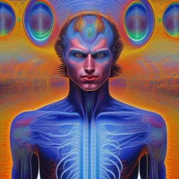 A painting of Sonic by Alex Grey