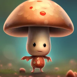 cute mushroom with cute face