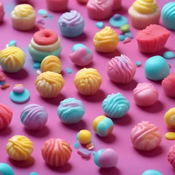 Strange sweets With 3D technology and 8K resolution In attractive colors