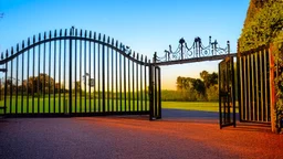 bright light beyond a huge gate