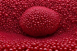 Millions of Balls of different sizes made of red glass, different textures,All forming a Dragon full body, 3d render, fashion