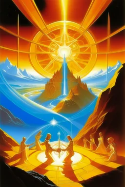 bright pool of radiance, power production, book illustration cover