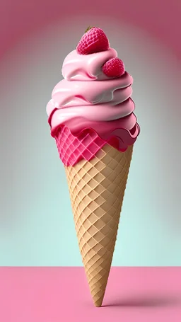 Raspberry Ice cream cone