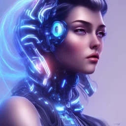 cyberblue, head, women, portrai, tron