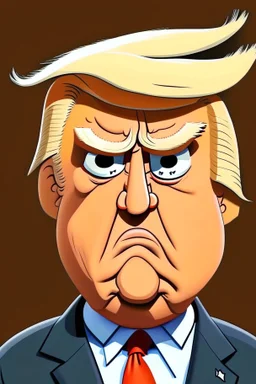 Donald Trump Former President of the United States cartoon 2d