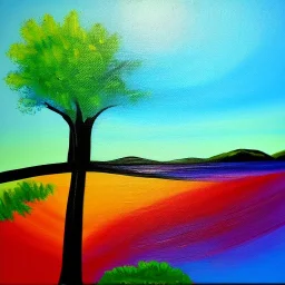 landscape tree painting abstract