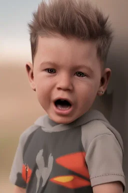 James hetfield toddler, full body, bokeh,hyper realistic