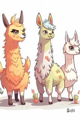 llamas in the style of pokemon