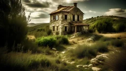 An abandoned house on the hills outside Madrid, inhabited by a lonely elderly deaf man.