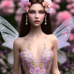 bright fairy, beautiful portrait,long hair, flowers