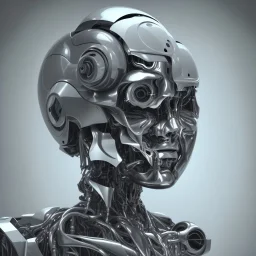 black and white portrait of a man robot