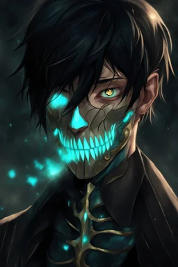 fantasy art, young male, elf, noble, mask, pale skin color