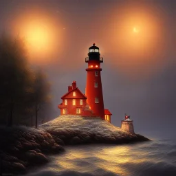 scenery lighthouse by night