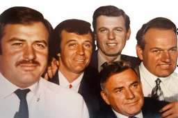a photo of 5 men in their 30s, antique photo