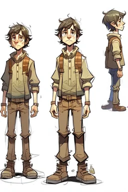 full concept art boy 20 years, 1970, mimic on top of him