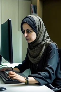 danish iran woman working with computer