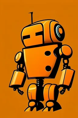 The orange robot logo is animated.