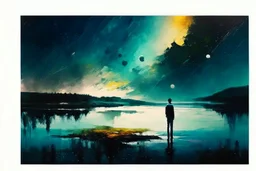 epic, cosmos, persons, big epic lake, planet, vegetation, movie poster hd, lesser ury painting