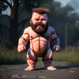 Zangief toddler, full body, hyper realistic, dramatic lighting, unreal engine 5, 8k