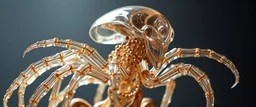 transparent superwood alien structure with exoskeleton