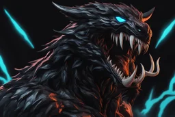 Venom beast in 8k solo leveling shadow artstyle, ice wolf them, neon effect, full body, ice, intricate details, highly detailed, high details, detailed portrait, masterpiece,ultra detailed, ultra quality