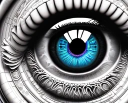 a detailed illustration of eye, intricate details, ultra realistic, meticulously detailed iris, bright colors, round pupil, round iris, MidJourney style