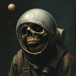 Visual necromancy, Melancholy hungry zombie astronaut, by Dave McKean, inspired by the nightmare paintings of Zdzislaw Beksinski, by Wassily Kandinsky, gnostic tragedy, sinister