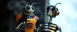 beetle juice and a Mr. bean robot