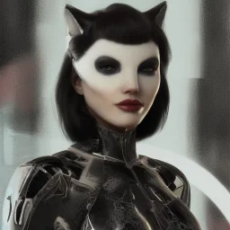 White catwoman trippy background