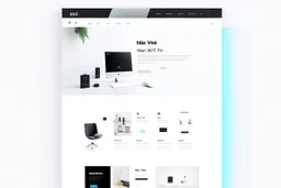 beautiful modern minimalistic landing page website for electronics shop home page products details ux, ui, ux/ui website –v 4 –stylize 800