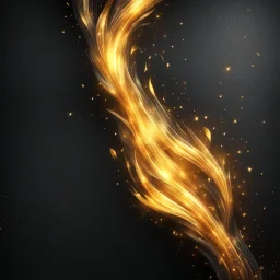 Hyper Realistic sparkling-golden-flame & jet-black textured-background