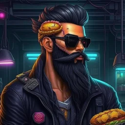 Cyberpunk bearded baker