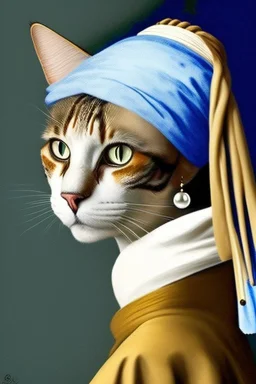 Die Katze mit dem Perlohrring. Vermeer