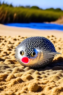 blowfish digging a hole