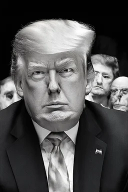 trump justinsun ethereum in the trenches seeing the future in the style of surrealism black and white