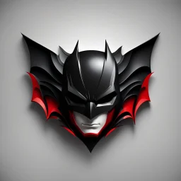 Logo 3D. Black, red and white palette Batman in artistic style