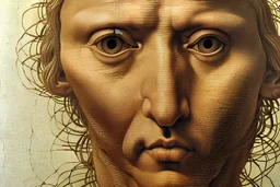 Leonardo's vitruvian human in greate deep maze, hyper realist, hyper detailed