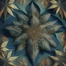 infinite pattern fabric tilabe, flat texture, leaves, macrame, star light, photorealistic effect