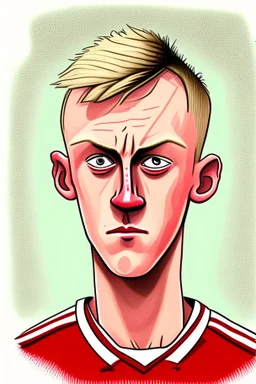 James Ward-Prowse English football player ,cartoon 2d