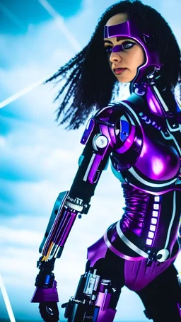 Super cyborg woman nion purple Suspicion interested in-depth details HD 4K 8K