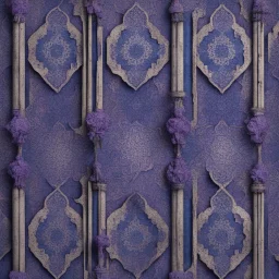 Hyper Realistic Navy-Blue & Purple Grungy-Rustic-Islamic-Architectural-Pattern