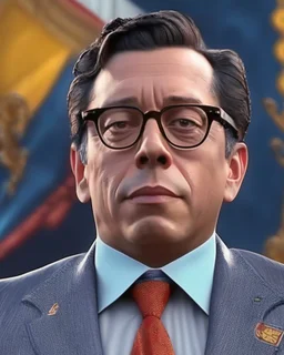 Gustavo Petro 4k estilo retro hiperrealista detallado cuerpo completo