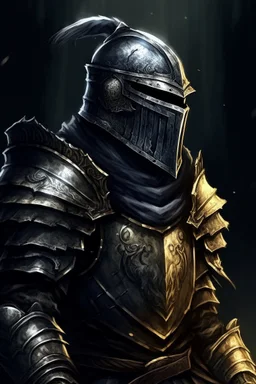 Portrait of a knight from Dark Souls videogame