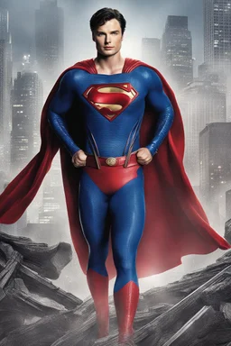 tom welling in a superman suit from the movie justice league