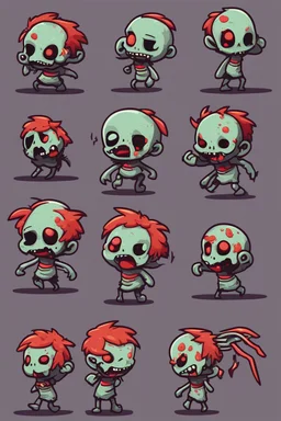 cute undead soul sprite sheet for animation (idle, run, jump movement)